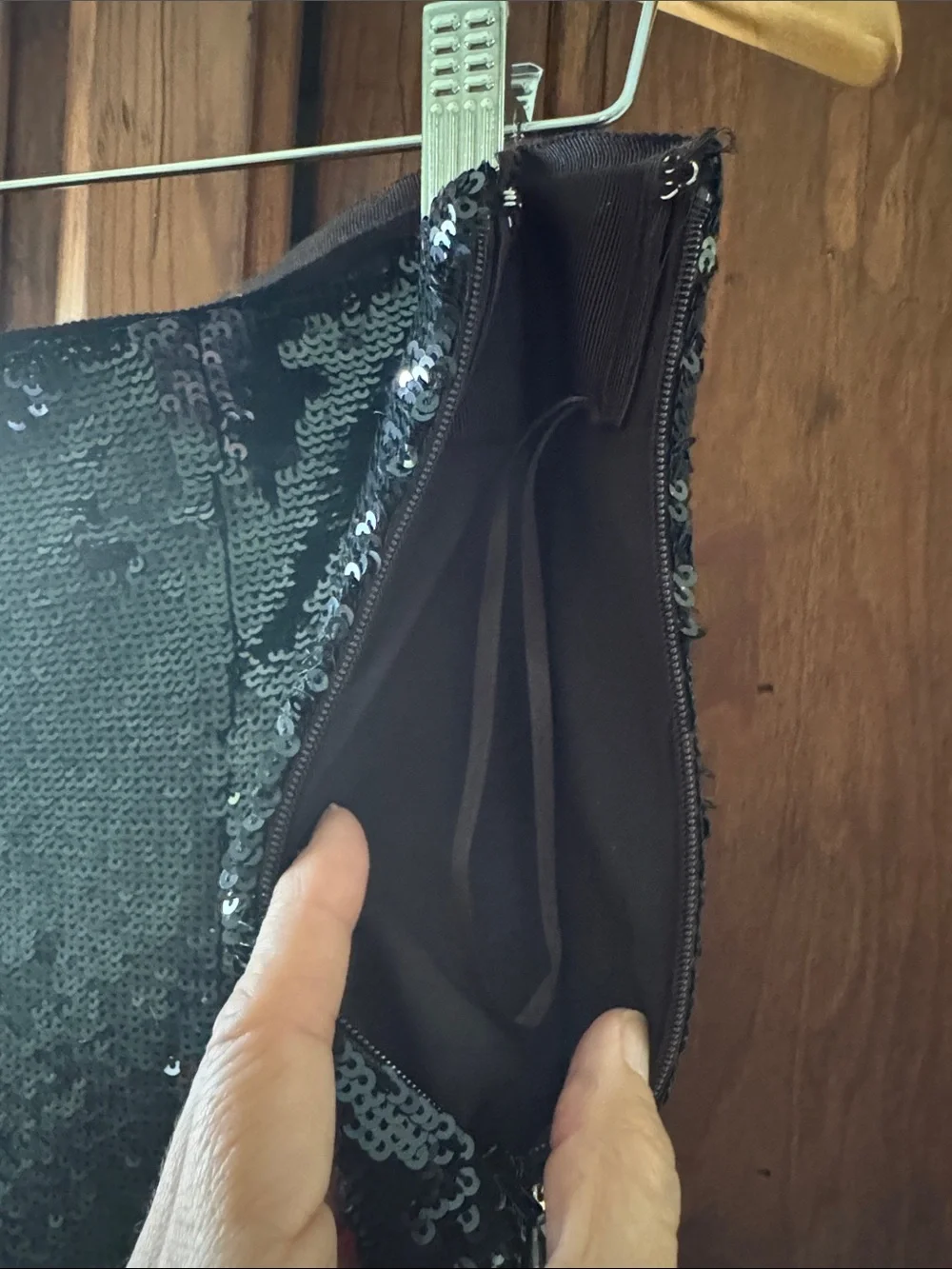 NWT JCREW COLLECTION BLACK SEQUIN MIDI SKIRT LACE TRIM FRONT SLIT. SIZE 10.